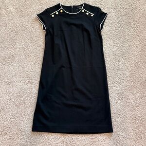 Ann Taylor Black Dress with Gold Accents